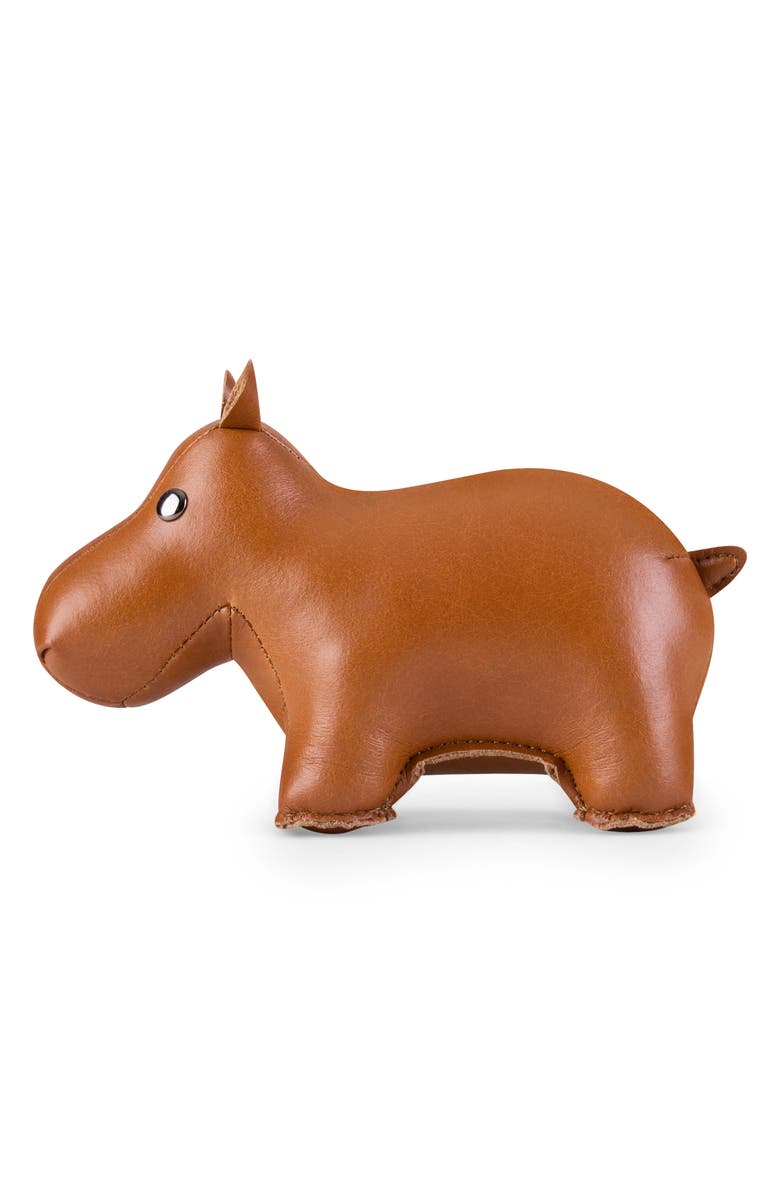 Zuny Hippo Faux Leather Paperweight, Alternate, color, Tan