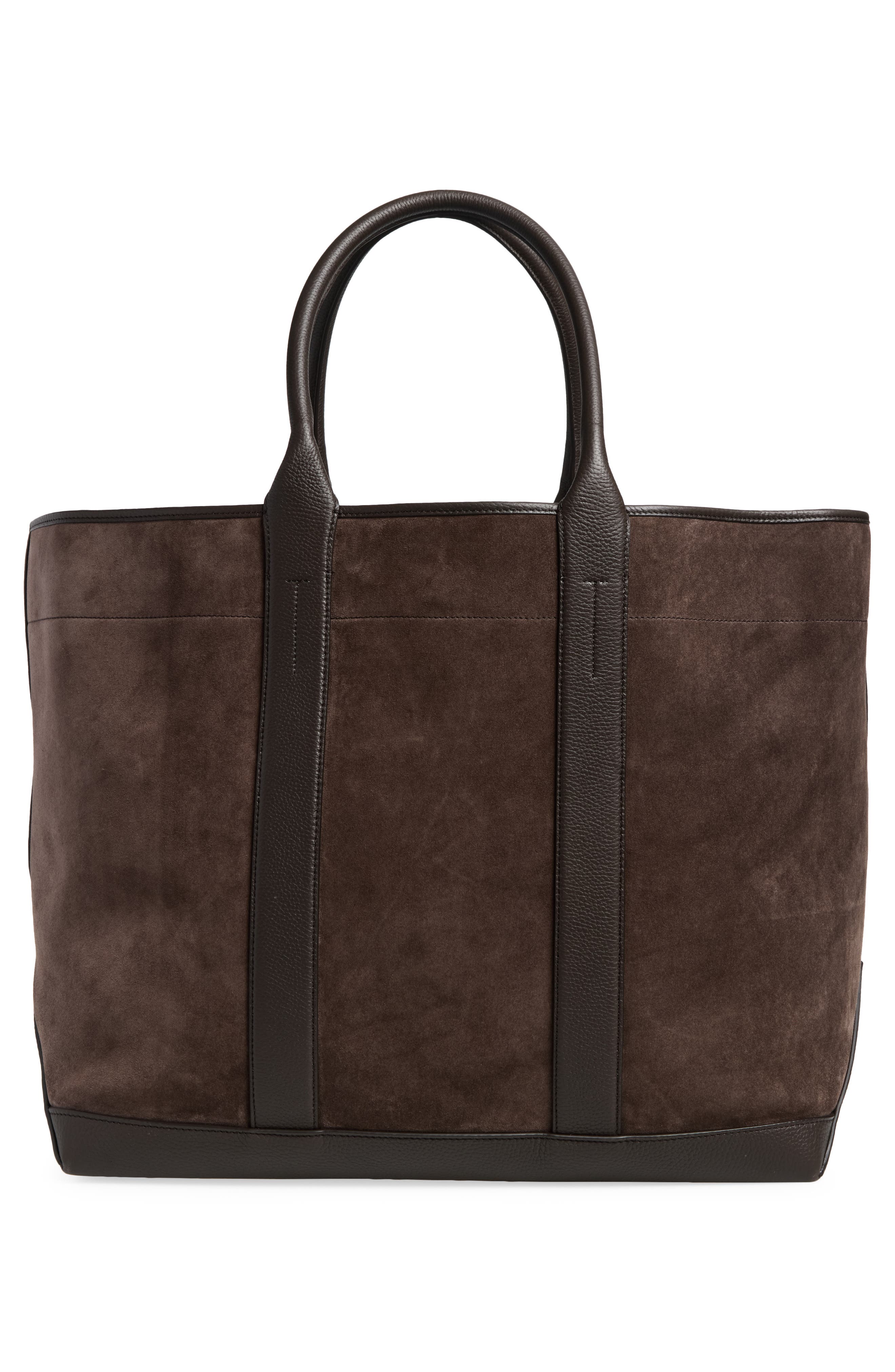 Large Leather Tote Bag, Alternate, color, ECK BROWN