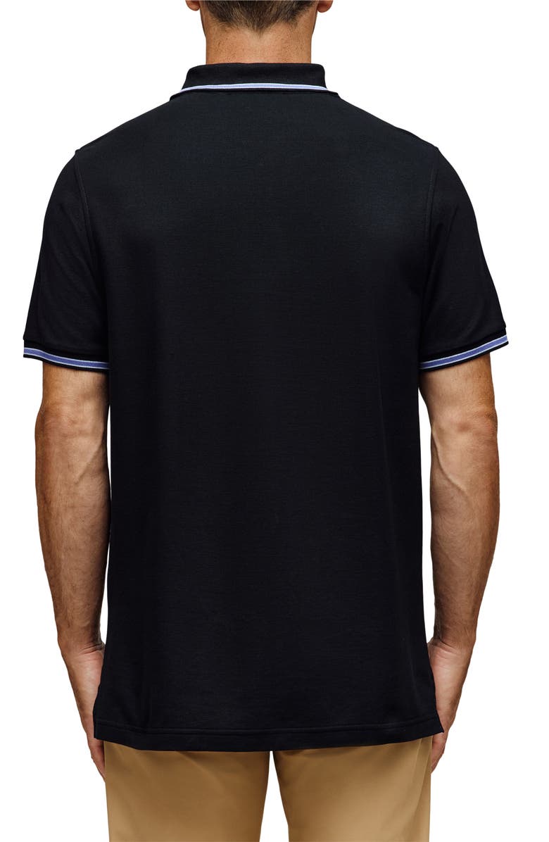 Psycho Bunny Dante Tipped Pima Cotton Piqué Polo, Alternate, color, Black