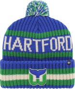 '47 Men's '47 Blue Hartford Whalers Bering Cuffed Knit Hat with Pom