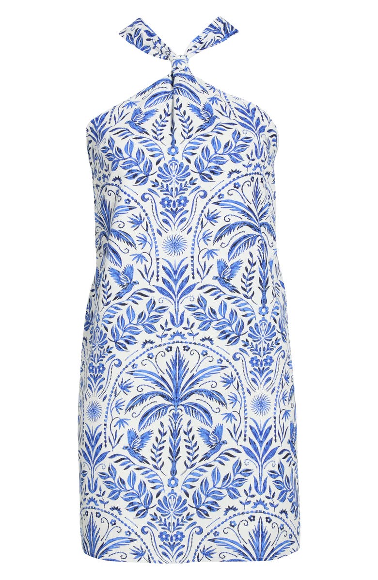 SUGARLIPS Romina Tropical Print Halter Neck Minidress, Main, color, 