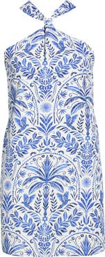 SUGARLIPS Romina Tropical Print Halter Neck Minidress