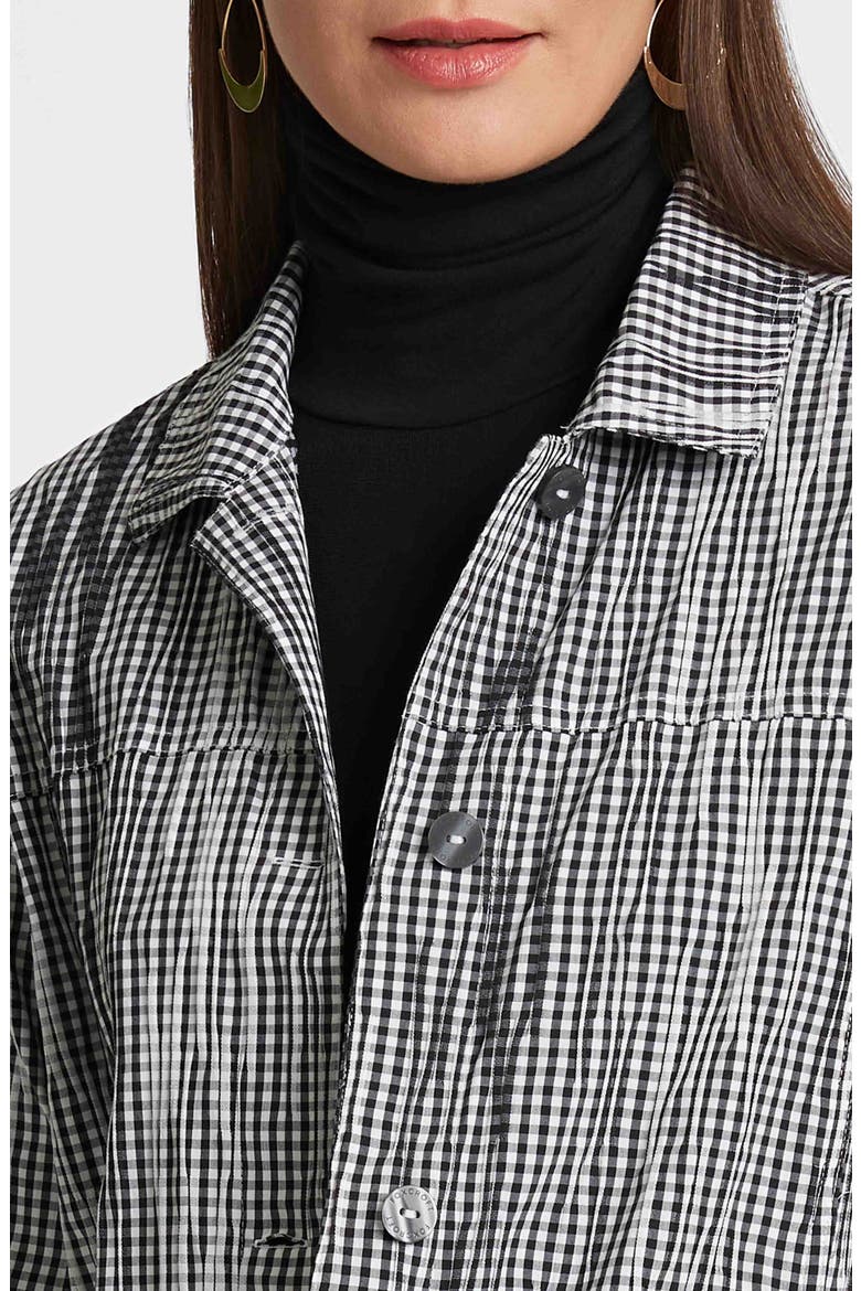 Thelma Crinkle Cotton Blend Gingham Jacket, Alternate, color, BLACK/ WHITE