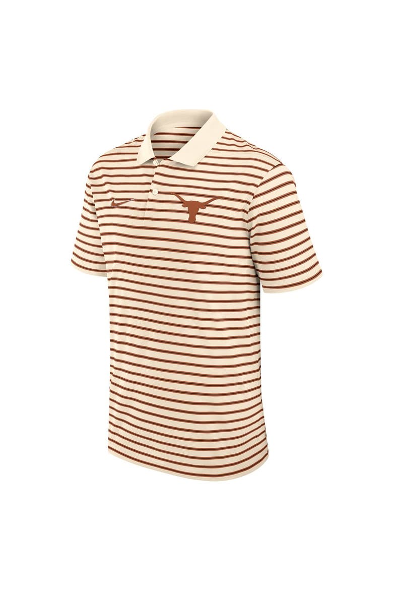 Men's Nike Cream Texas Longhorns Solid Foundation Striped Performance Polo, Alternate, color, Tan
