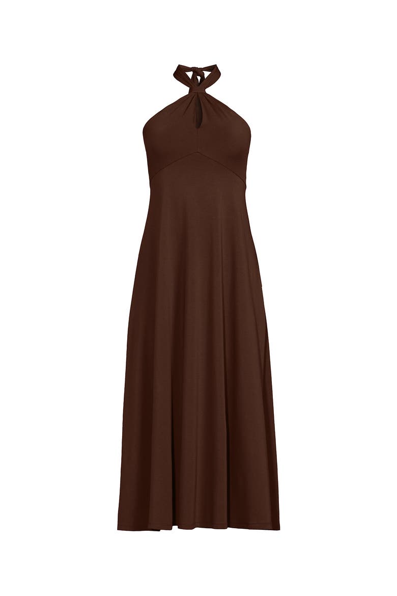 Cotton Modal Halter Midi Dress, Alternate, color, Tree Bark
