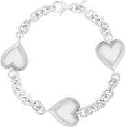 KARAT RUSH Puffed Heart Station Chain Bracelet