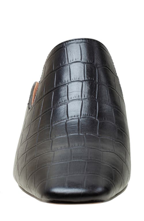 Linea Paolo Giselle Croc Embossed Mule In Black