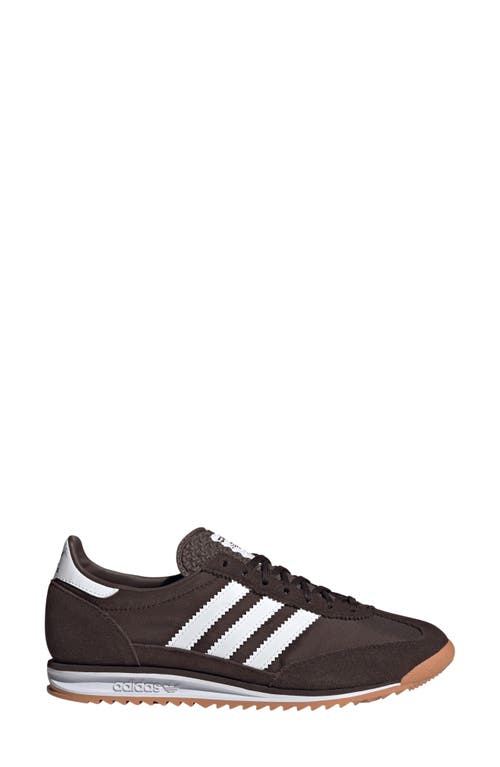 Shop Adidas Originals Adidas Sl 72 Sneaker In Dark Brown/white/gum