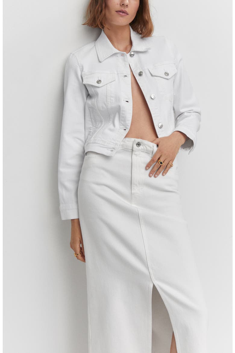 Stretch Denim Jacket, Alternate, color, WHITE