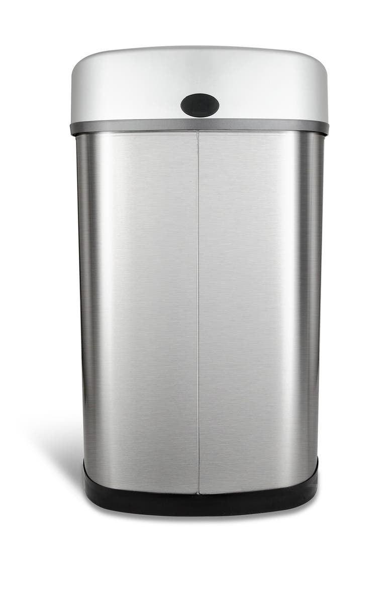 NINESTARS 50L SENSOR TRASH CAN, Alternate, color, Silver Black
