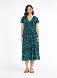 Kettlewell Printed Gathered-Waist Midi Jersey Dress