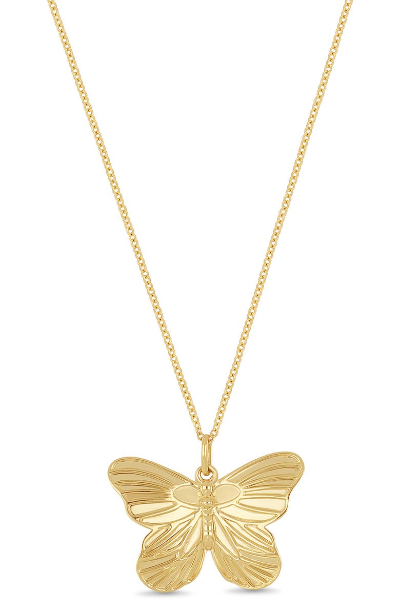 Bony Levy 14K Yellow Gold Butterfly Pendant Necklace, Main, color, 14K Yellow Gold
