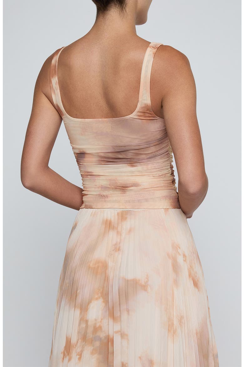 Rashed Ruched Mesh Tank, Alternate, color, FRAPPE MULTI TIE DYE