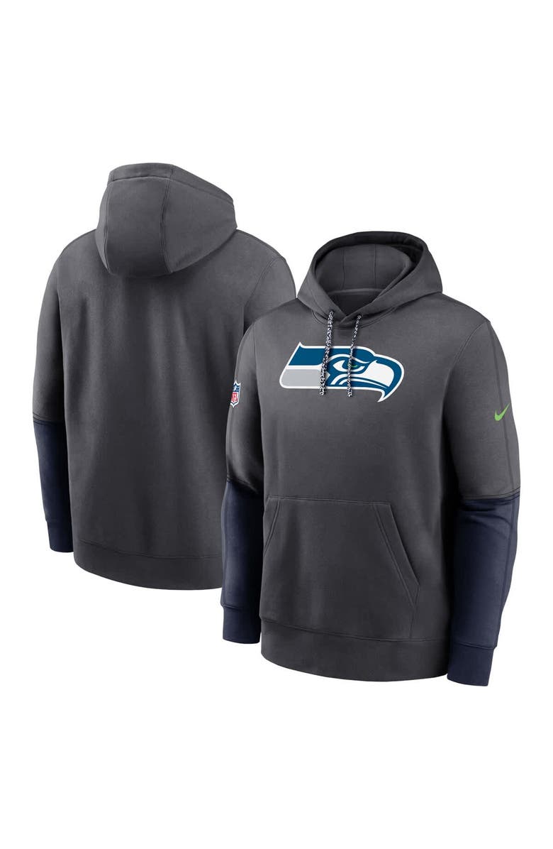 Nike Men's Nike Anthracite Seattle Seahawks 2024 Sideline Club Pullover Hoodie, Main, color, Anthracite