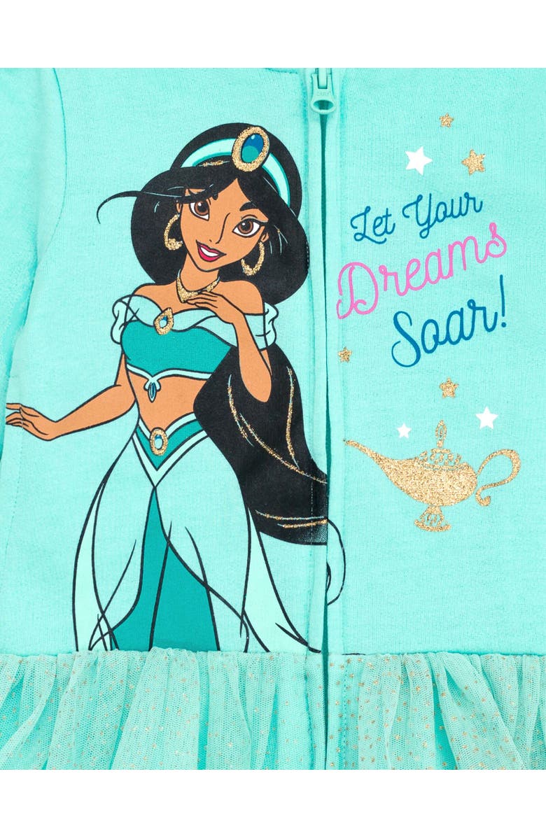 Disney Princess Zip-Up Hoodie, Alternate, color, Princess Jasmine Blue Blue