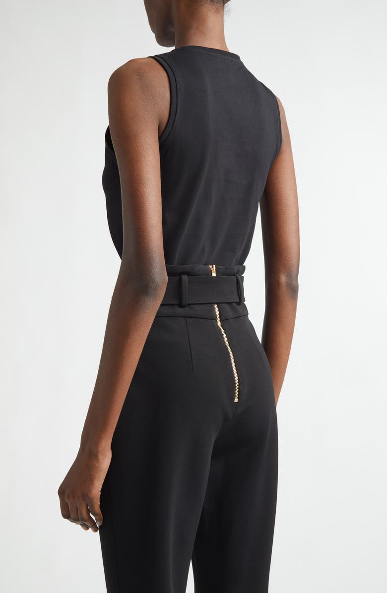 Balmain Paris Jersey Tank, Alternate, color, Eab Blk/ White