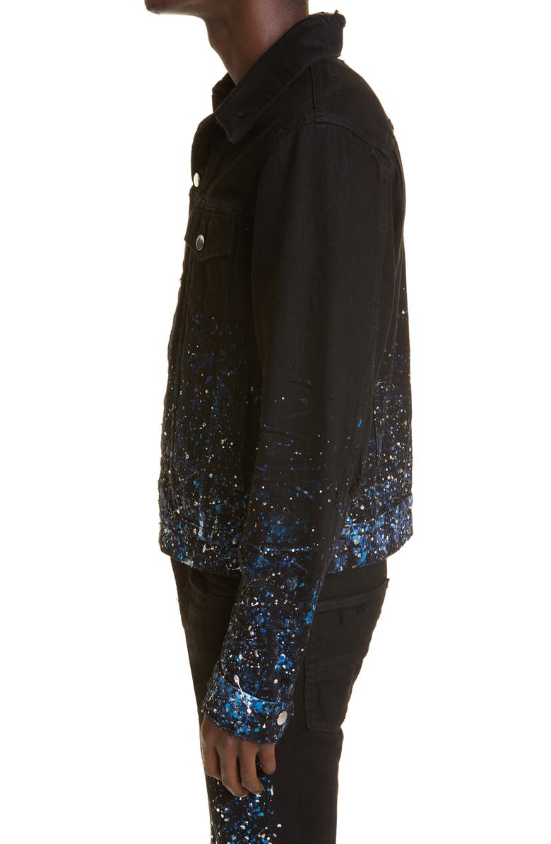 AMIRI Crystal Painter Denim Trucker Jacket, Alternate, color,