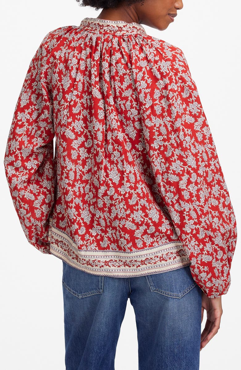 Madewell Paisley Shirred Popover Top, Alternate, color, 