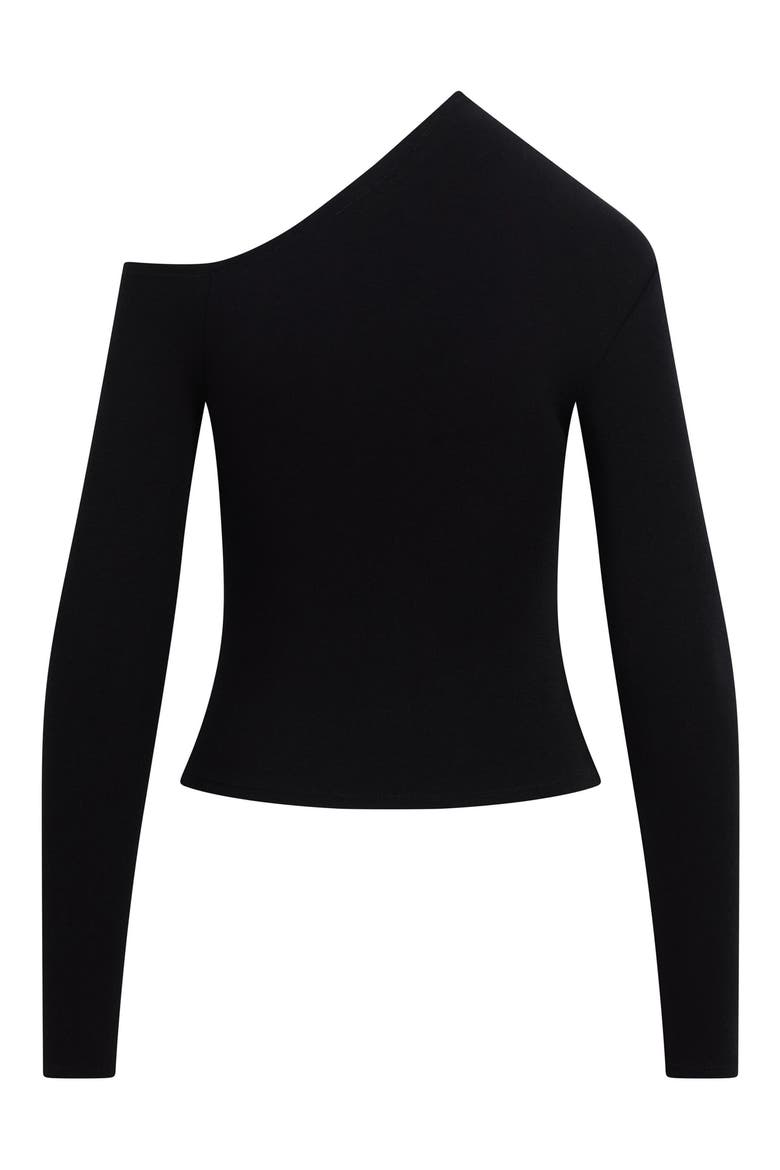 The Good Time Asymmetric One-Shoulder Top, Alternate, color, BLACK