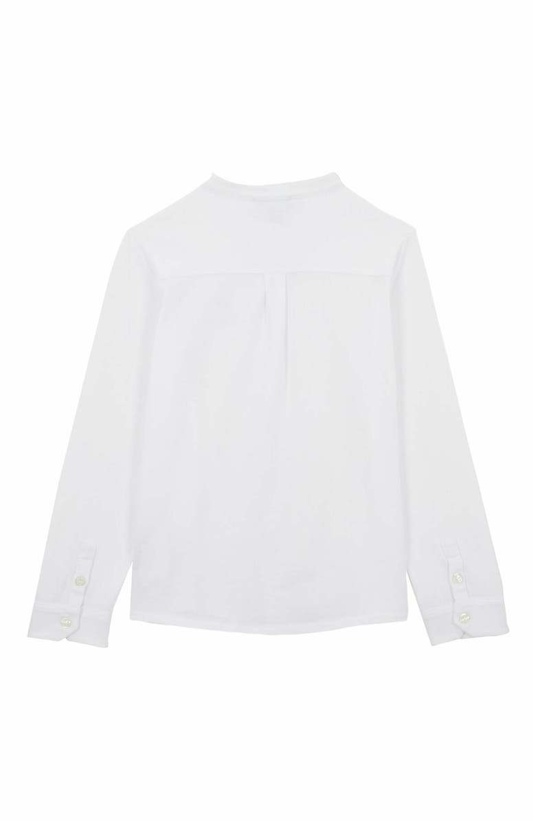 Vilebrequin Kids' Mao Collar Organic Cotton Shirt, Alternate, color, Blanc