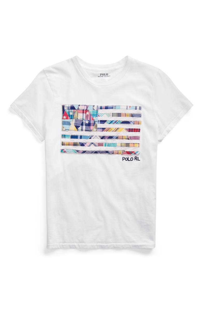 Polo Ralph Lauren Embroidered Patchwork Flag T-Shirt, Alternate, color, 