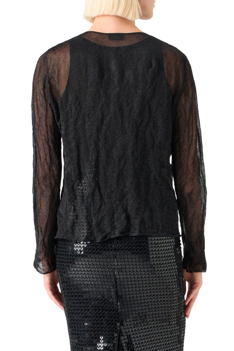 Crinkle Knit Sweater, Alternate, color, BLACK