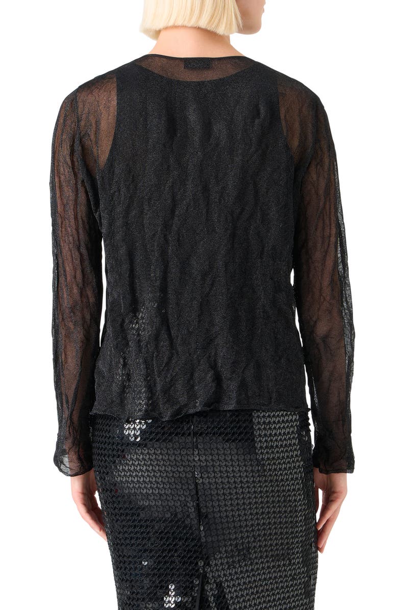 Akris Crinkle Knit Sweater, Alternate, color, Black