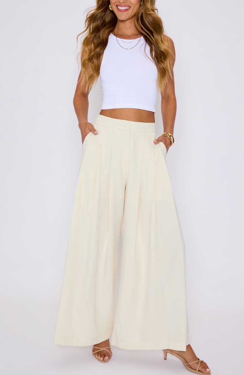 VICI Collection Pleated Wide Leg Pants, Alternate, color, 