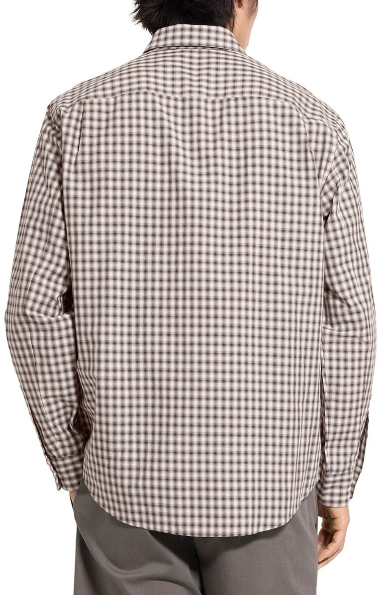 Theory Weekend Park Check Flannel Button-Up Shirt, Alternate, color, Morel Multi