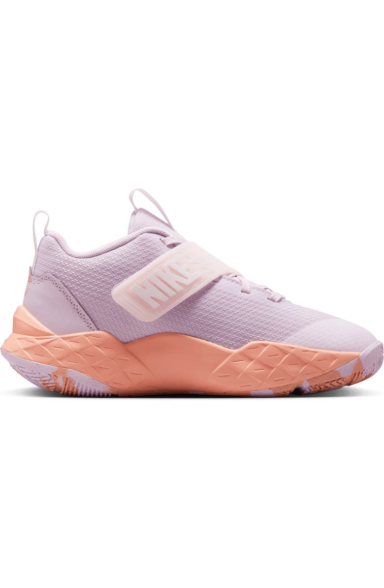 Nike Kids' Team Hustle D 12 Basketball Shoe, Alternate, color, Doll/ Pink/ White/ Apricot