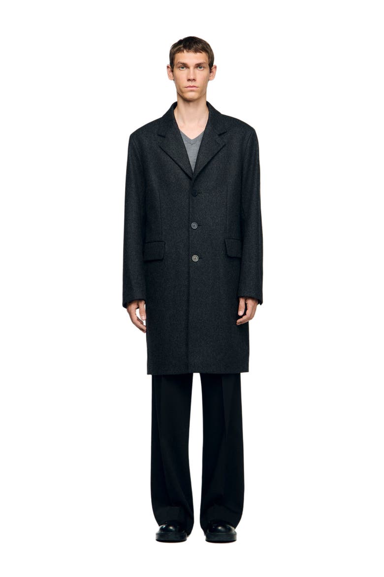 Wool broadcloth coat, Main, color, Dark grey