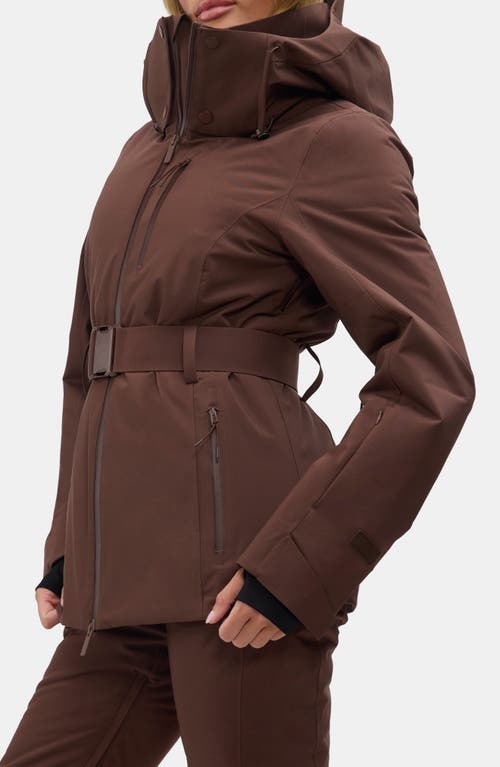 Halfdays Aston Belted Ski Jacket In Brown