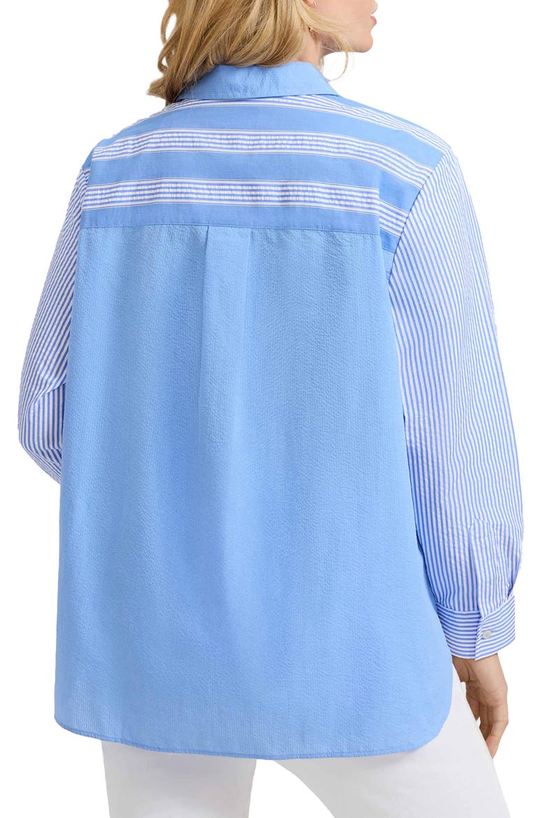 Mix Stripe Button-Up Shirt, Alternate, color, BLUE MULTI