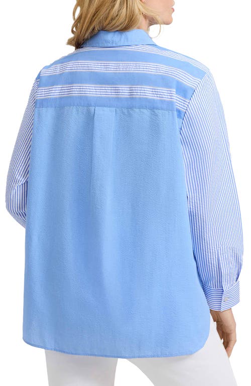 Foxcroft Mix Stripe Button-up Shirt In Blue Multi
