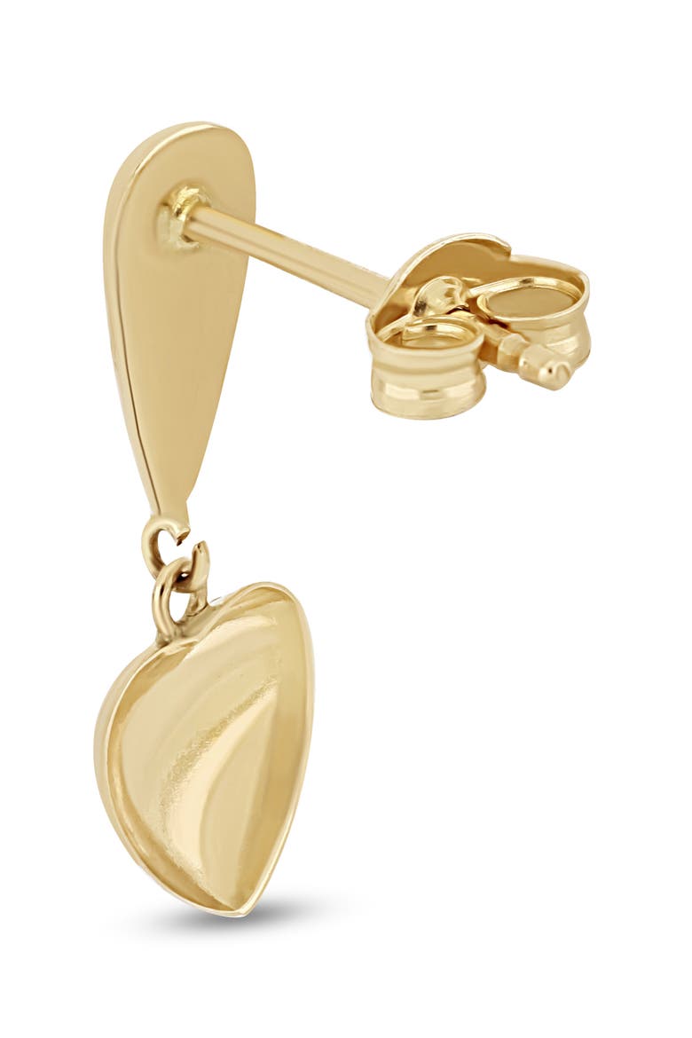 14K Gold Heart Drop Earrings, Alternate, color, 14KY