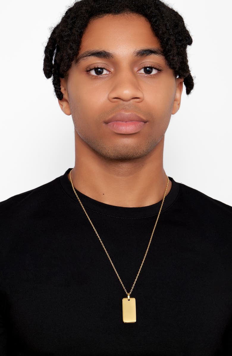 Adornia Water Resistant Dog Tag Necklace, Alternate, color, Yellow