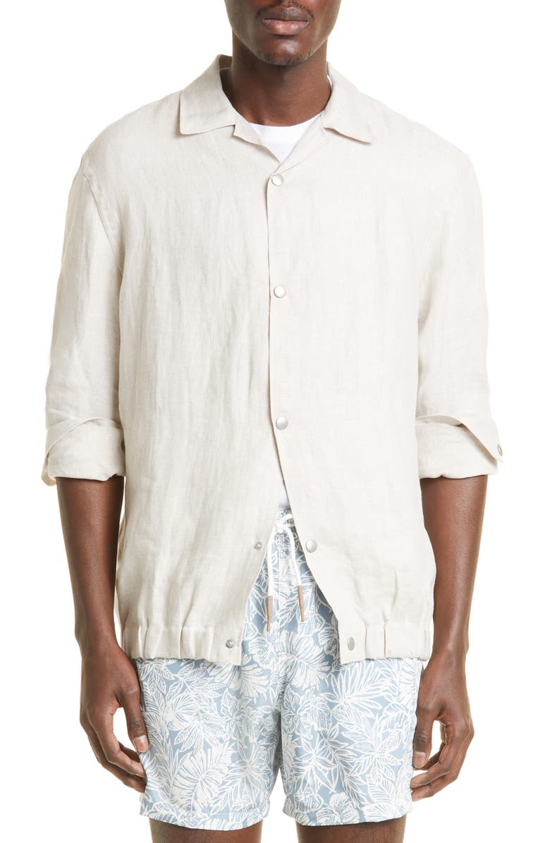 Eleventy Linen Overshirt, Main, color,