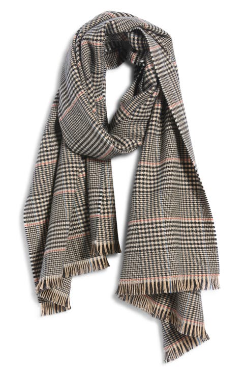 Virgin Wool Houndstooth Scarf