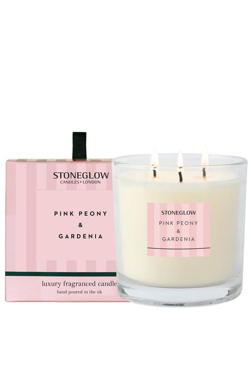 STONEGLOW STONEGLOW MODERN CLASSICS PINK PEONY GARDENIA 3 WICK CANDLE 1490G