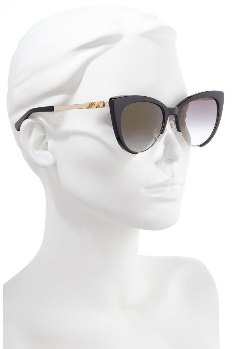 55mm Cat Eye Sunglasses, Alternate, color, BLACK