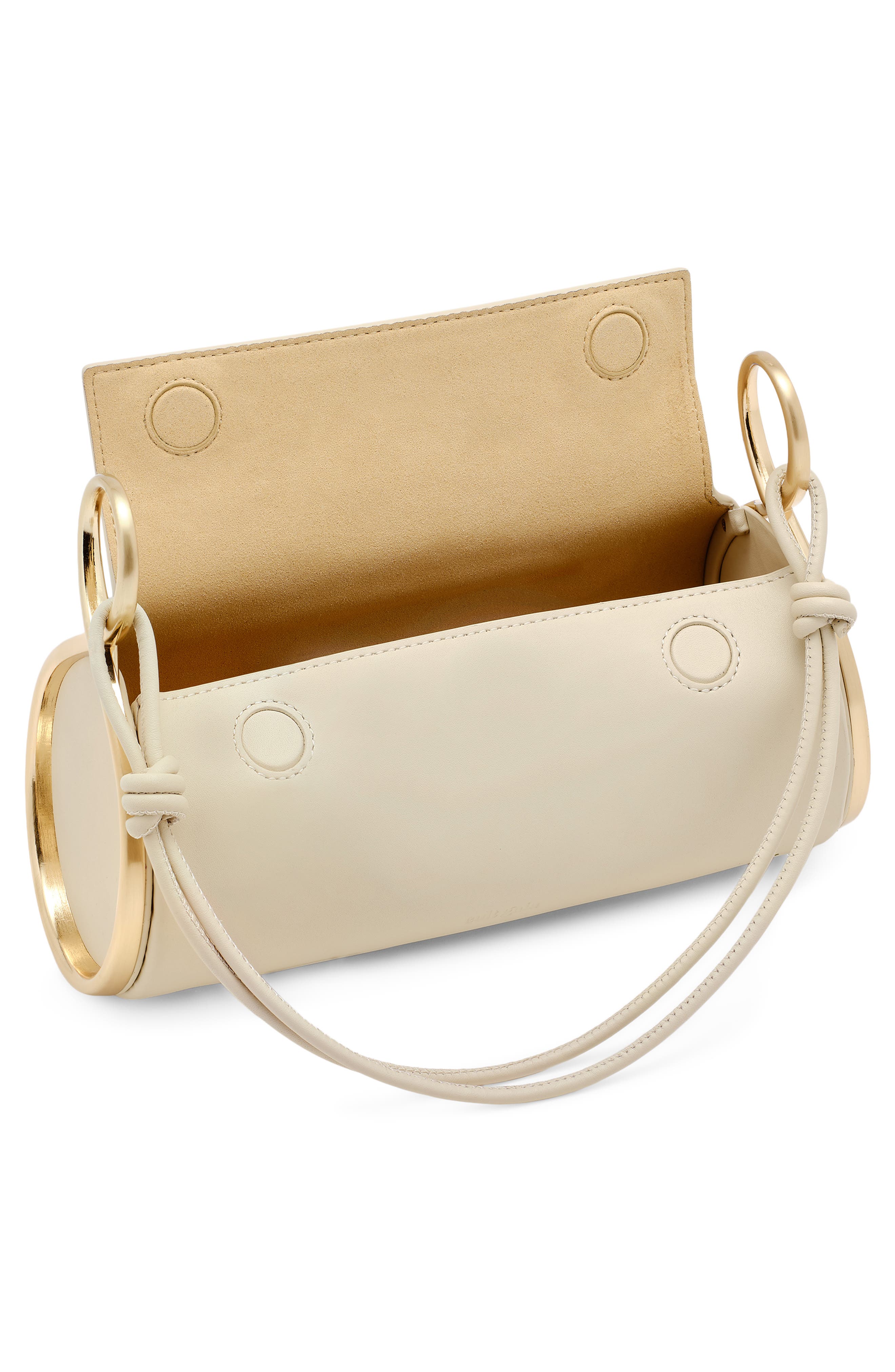 Cult Gaia Dahlia Leather Shoulder Bag, Alternate, color, Off White