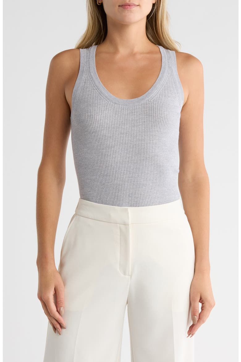 Knit Merino Wool Tank, Main, color, LIGHT HEATHER GREY