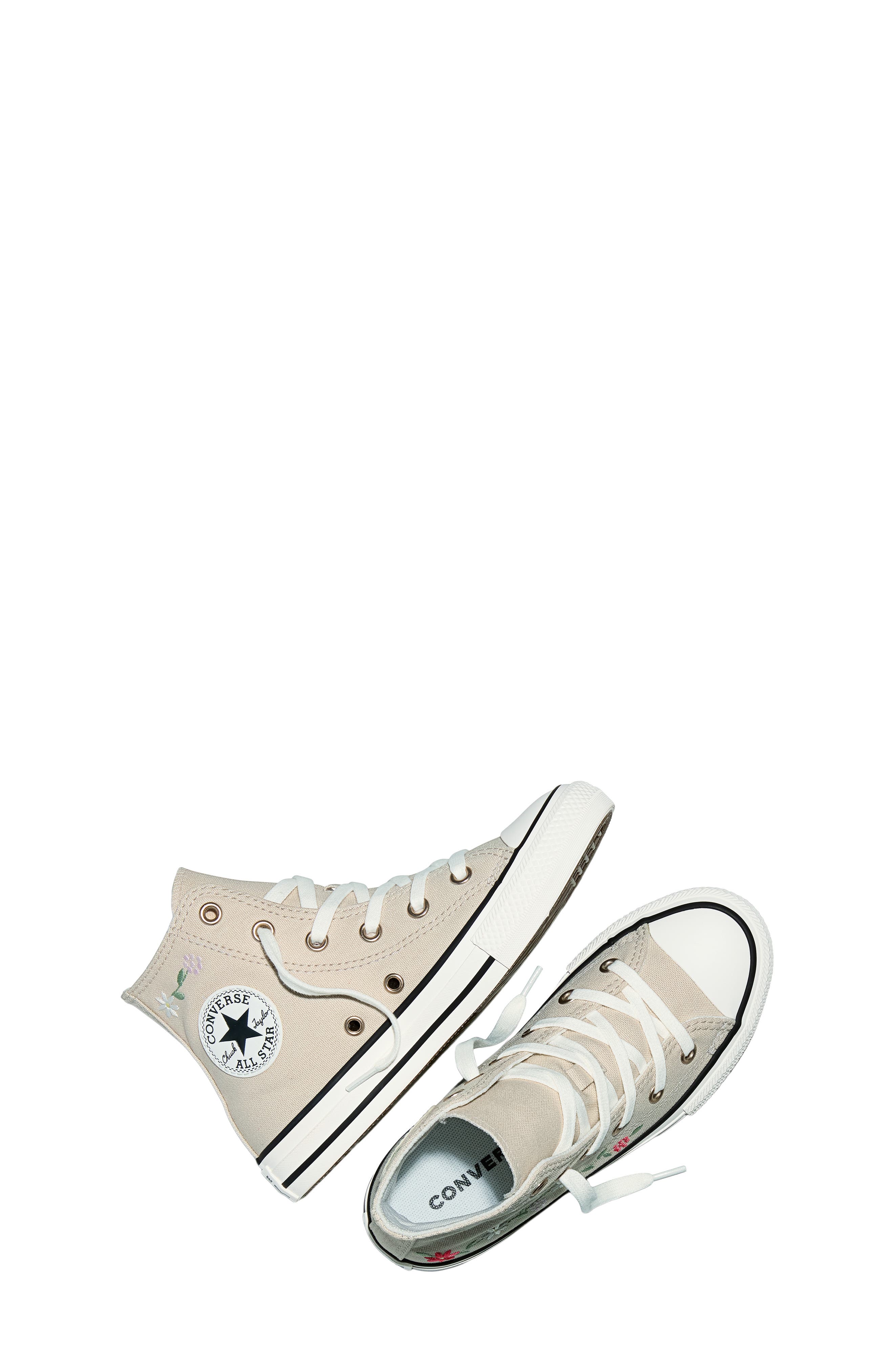 Converse Kids' Chuck Taylor All Star Blooming Canvas High Top Sneaker, Alternate, color, Classic Ecru