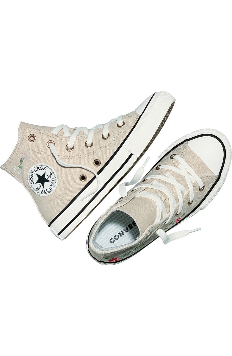 Converse Kids' Chuck Taylor All Star Blooming Canvas High Top Sneaker, Alternate, color, Classic Ecru