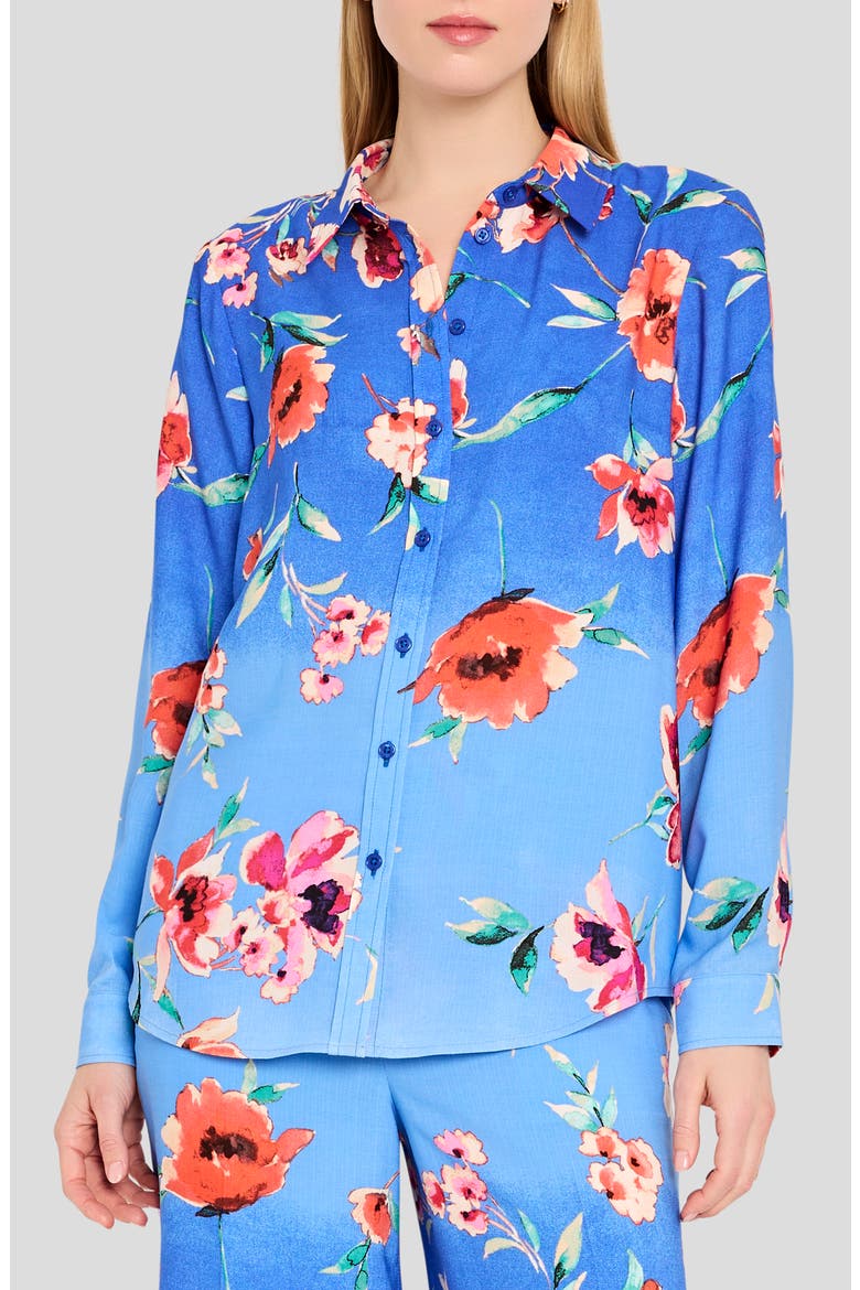 Floral Print Shirt, Main, color, PERI FLORAL