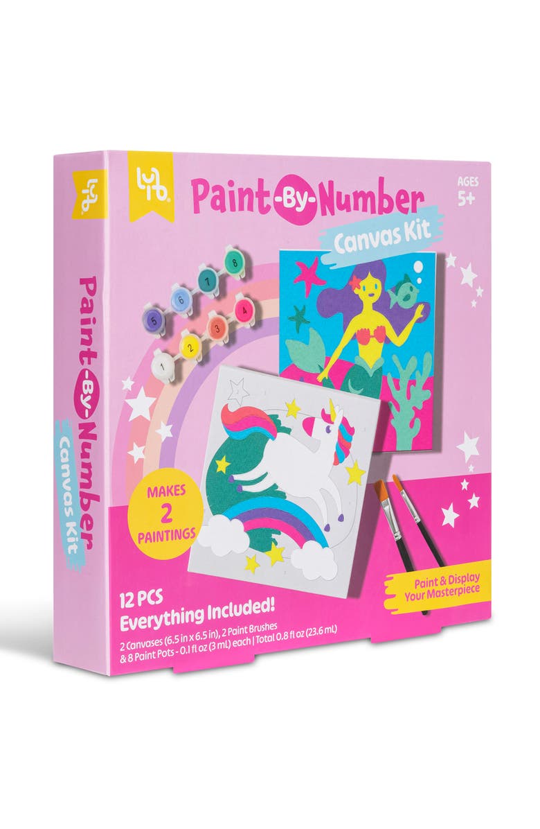 Little Yellow Bicycle Unicorn & Mermaid Paintbynumber Canvas Kit 5+, Alternate, color, 