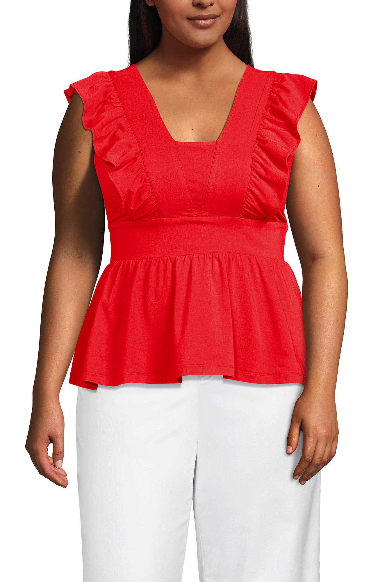 Plus Size Lightweight Jersey Ruffle Peplum Top - image 5