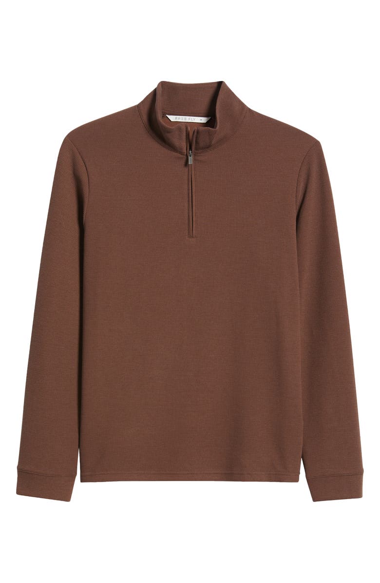 Free Fly Waffle Quarter Zip Pullover, Alternate, color, Chestnut