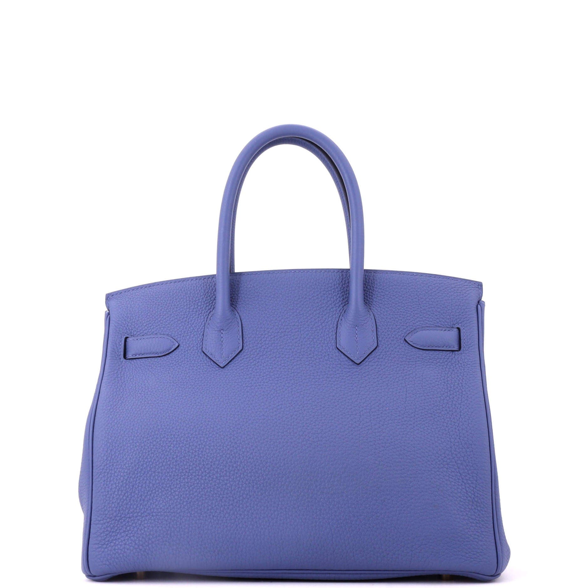 Pre-Owned Hermes Birkin Handbag Blue Togo with Gold Hardware 30, Alternate, color, Bleu Brighton