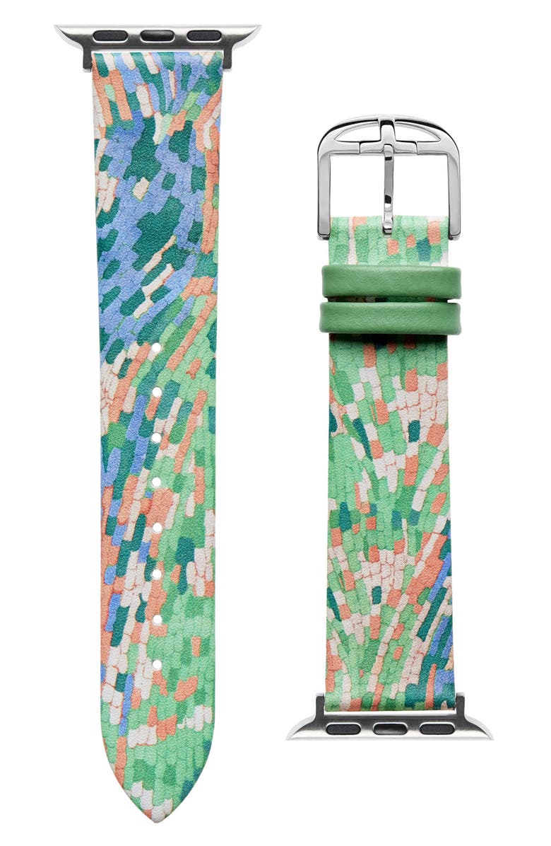 Ted Baker Multicolor Leather Apple Watch<sup>®</sup> Watchband, Main, color,
